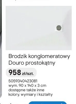 Brodzik konglomeratowy Douro prostokątny promocja w Castorama