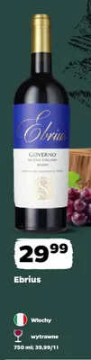 Wino czerwone wytrawne Ebrius Governo All'Uso Toscano promocja w Netto