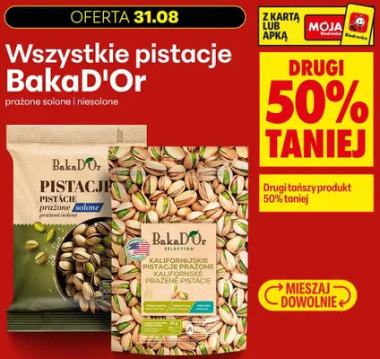 Pistacje prażone niesolone BakaD'Or promocja w Biedronka