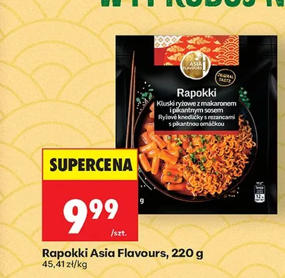 Rapokki Asia Flavours kluski ryżowe z makaronem i pikantnym sosem promocja w Biedronka