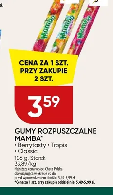 Gumy rozpuszczalne Mamba Classic promocja w Chata Polska