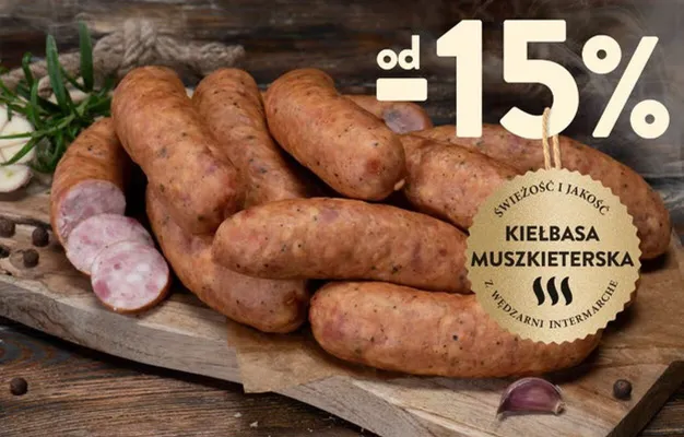 Kiełbasa muszkieterska promocja w Intermarche
