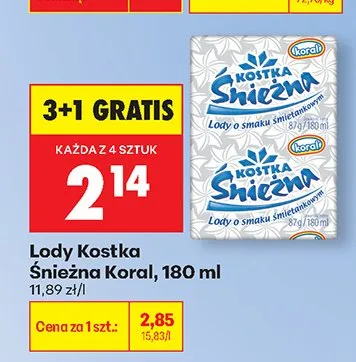 Lody śnieżna koral promocja w Biedronka