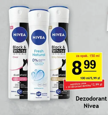 Dezodorant Nivea Black & White Invisible Clear promocja w Gram Market
