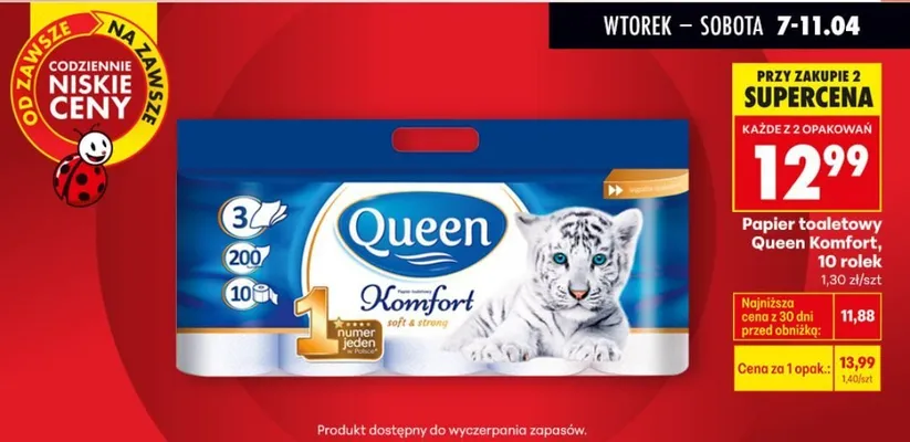 Papier toaletowy Komfort promocja w Biedronka
