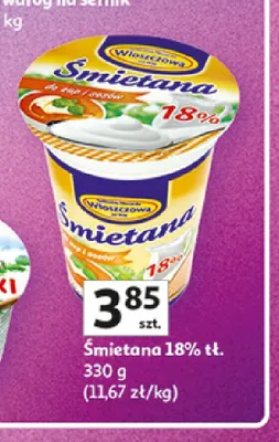 Śmietana 18% Włoszczowa promocja w Auchan