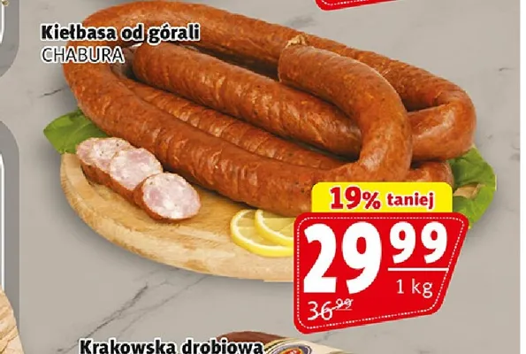 Kiełbasa od górali Chabura promocja w Prim Market