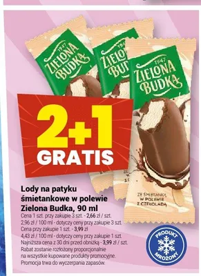 Lody na patyku śmietankowe w polewie Zielona Budka promocja w Twój Market