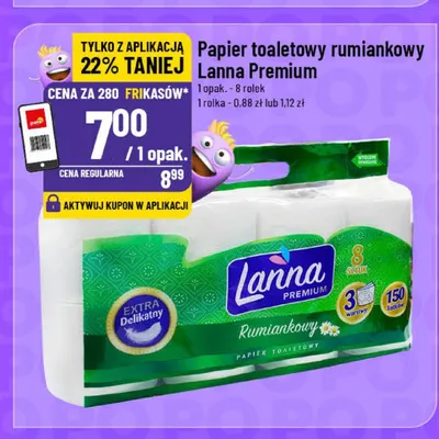 Papier toaletowy rumiankowy Lanna Premium promocja w POLOmarket