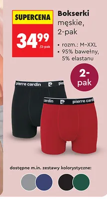 Bokserki męskie Pierre Cardin 2-pak promocja w Biedronka