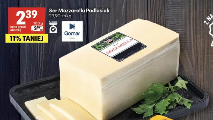 Ser mozzarella Podlasiak promocja w Delikatesy Centrum