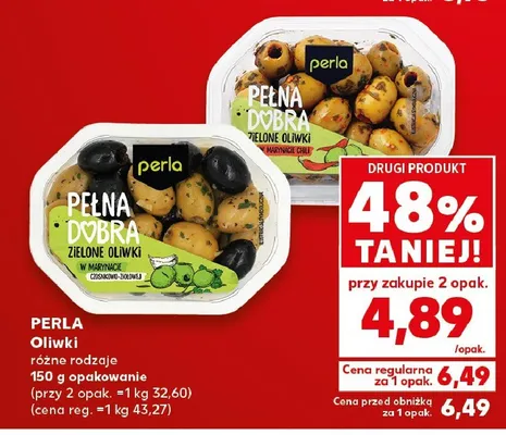 Zielone oliwki Perla Pełna Dobra w marynacie chili promocja w Kaufland