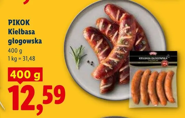 Kiełbasa głogowska Pikok promocja w Lidl
