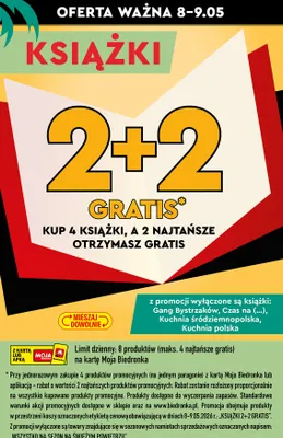 Książki 2+2 gratis promocja w Biedronka