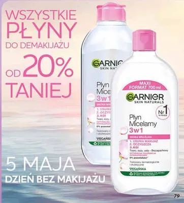 Płyn micelarny 3w1 Garnier Skin Naturals promocja w Dino