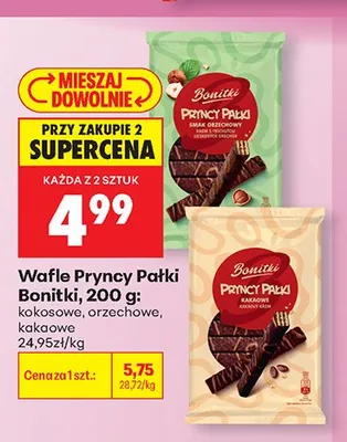Wafle Pryncy Pałki orzechowe Bonitki promocja w Biedronka