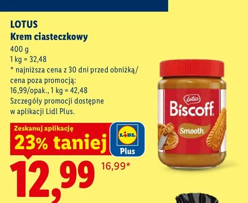 Krem ciasteczkowy Lotus Biscoff promocja w Lidl