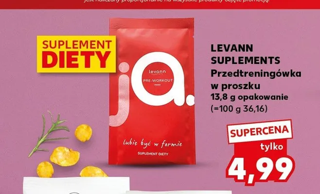 Przedtreningówka w proszku LEVANN SUPLEMENTS promocja w Kaufland