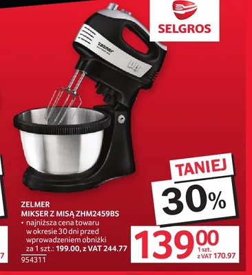 Mikser z misą ZHM2459BS Zelmer promocja w Selgros