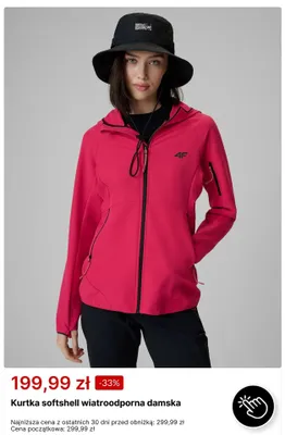 Kurtka softshell wiatroodporna damska 4F promocja w 4F
