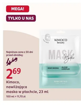 Kimoco, nawilżająca maska w płachcie, 23 ml promocja w Rossmann