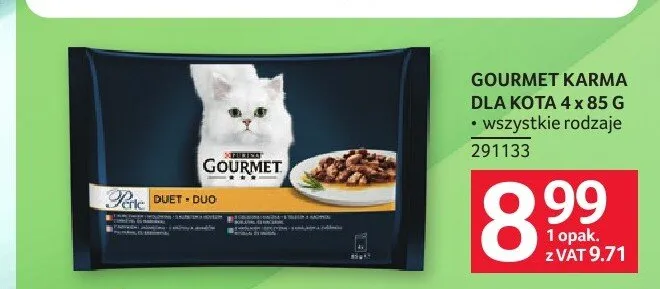 Karma dla kota Gourmet Perle Duet Duo promocja w Selgros