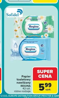 Papier toaletowy nawilżany Regina Ultra Sensitive promocja w Carrefour Market
