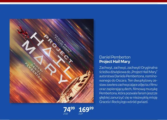 Płyta winylowa Daniel Pemberton Project Hail Mary 2 LP promocja w Empik