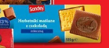 Herbatniki maślane z czekoladą mleczną Sondey promocja w Lidl