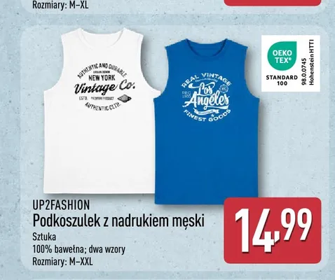 Podkoszulek z nadrukiem męski UP2FASHION promocja w Aldi
