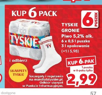 Piwo Tyskie Gronie 6-pak promocja w Kaufland
