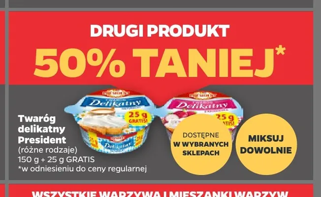 Twaróg delikatny rzodkiewkowy President promocja w Netto
