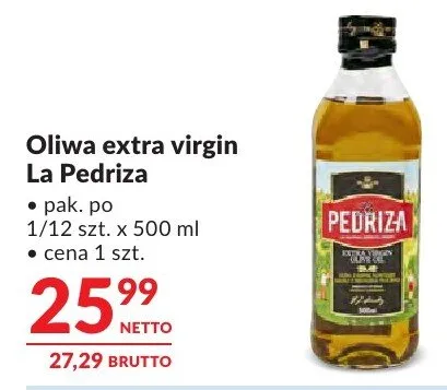 Oliwa extra virgin La Pedriza promocja w Makro