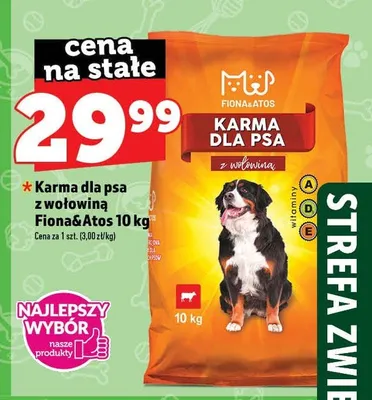 Karma dla psa z wołowiną Fiona & Atos promocja w TOPAZ