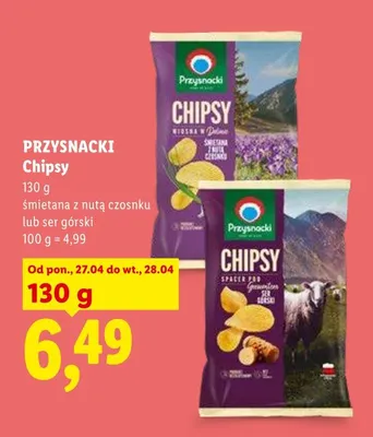 Chipsy śmietana z nutą czosnku Przysnacki promocja w Lidl