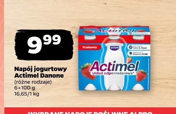 Napój jogurtowy Actimel Danone 6-pak promocja w Netto