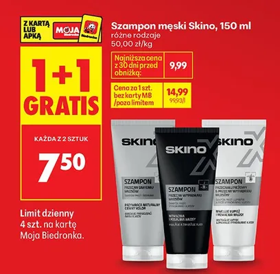 Szampon męski różne rodzaje 1+1 GRATIS promocja w Biedronka