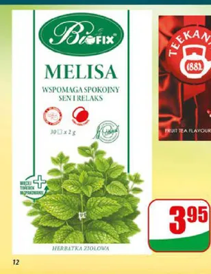 Herbatka ziołowa Bifix Melisa promocja w Dino