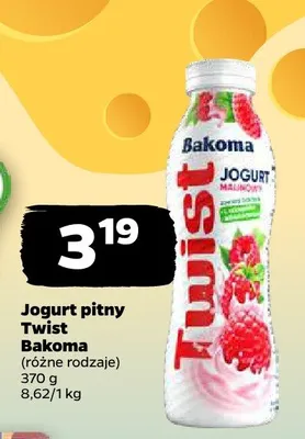 Jogurt pitny Twist Bakoma promocja w Netto