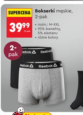 Bokserki męskie 2-pak Reebok promocja w Biedronka