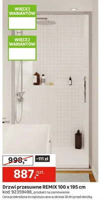 Drzwi przesuwne REMIX 100 x 195 cm promocja w Leroy Merlin