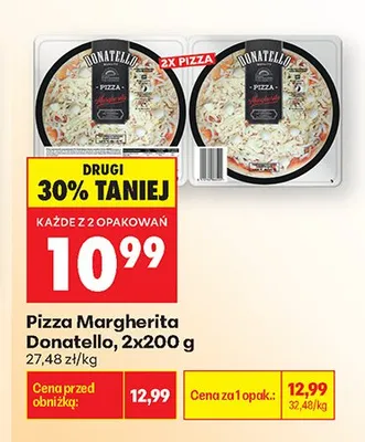 Pizza Margherita Donatello 2-pak 200g promocja w Biedronka