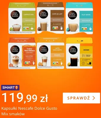 Kapsułki Nescafé Dolce Gusto mix smaków promocja w Allegro