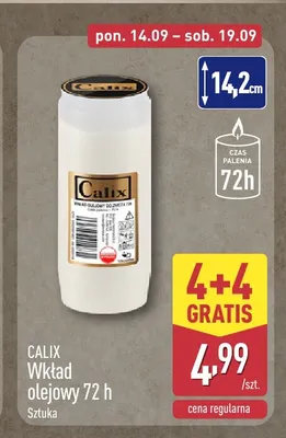 Wkład olejowy 72h Calix promocja w Aldi
