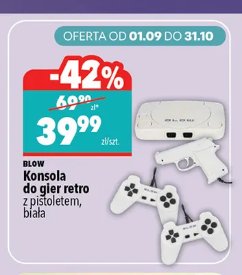 Konsola do gier retro z pistoletem biała Blow promocja w Biedronka
