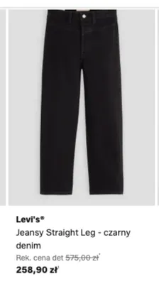 Jeansy Straight Leg Levi's czarny denim promocja w Lounge by Zalando