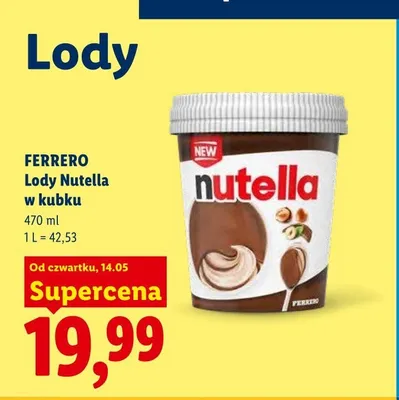 Lody Nutella w kubku FERRERO promocja w Lidl