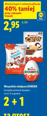 Wszystkie słodycze Kinder promocja w Lidl