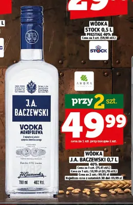 Wódka J.A. Baczewski promocja w TOPAZ