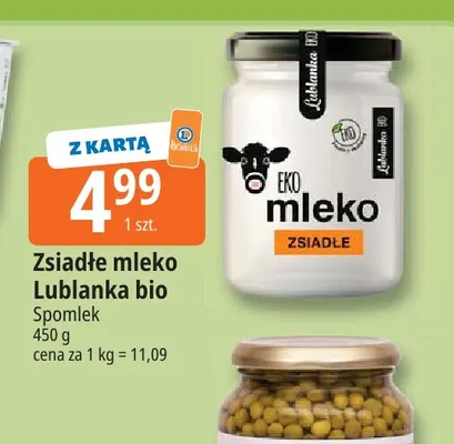 Zsiadłe mleko Lublanka bio Spomlek promocja w Leclerc